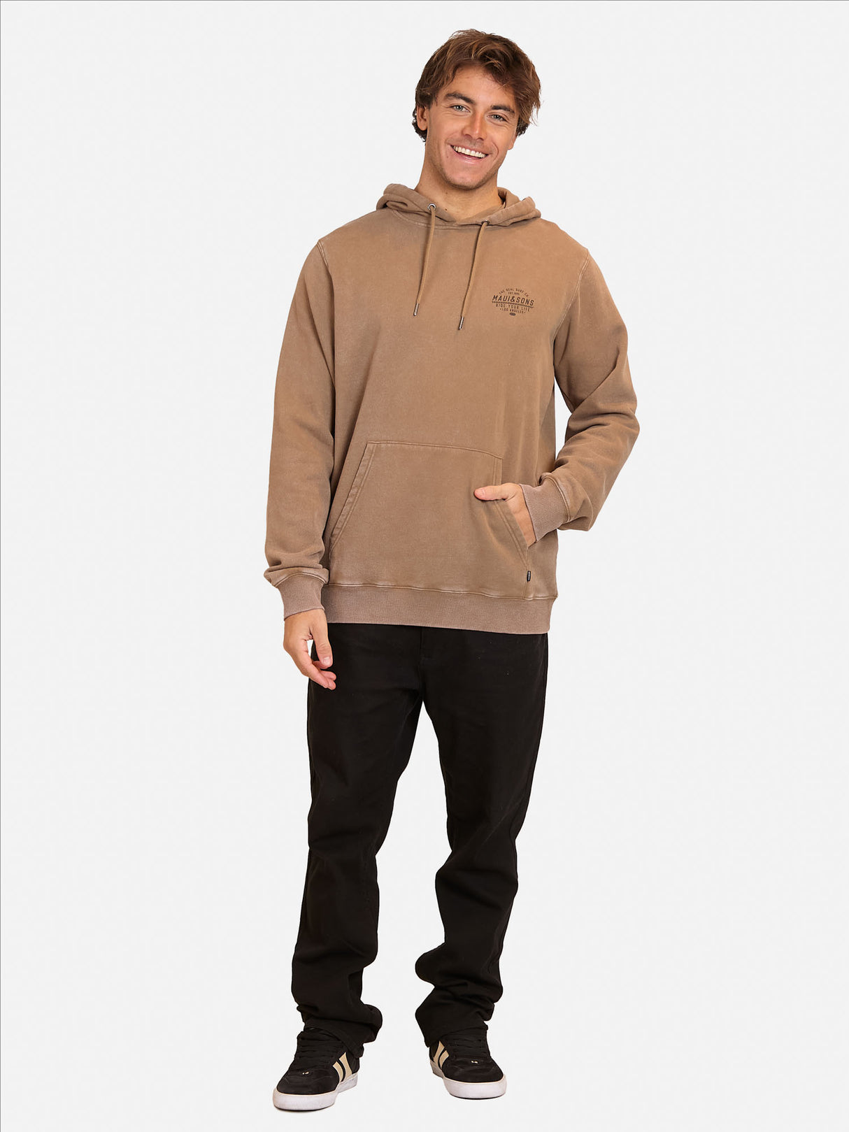 Polerón Canguro Caleb Khaki Hombre Maui And Sons