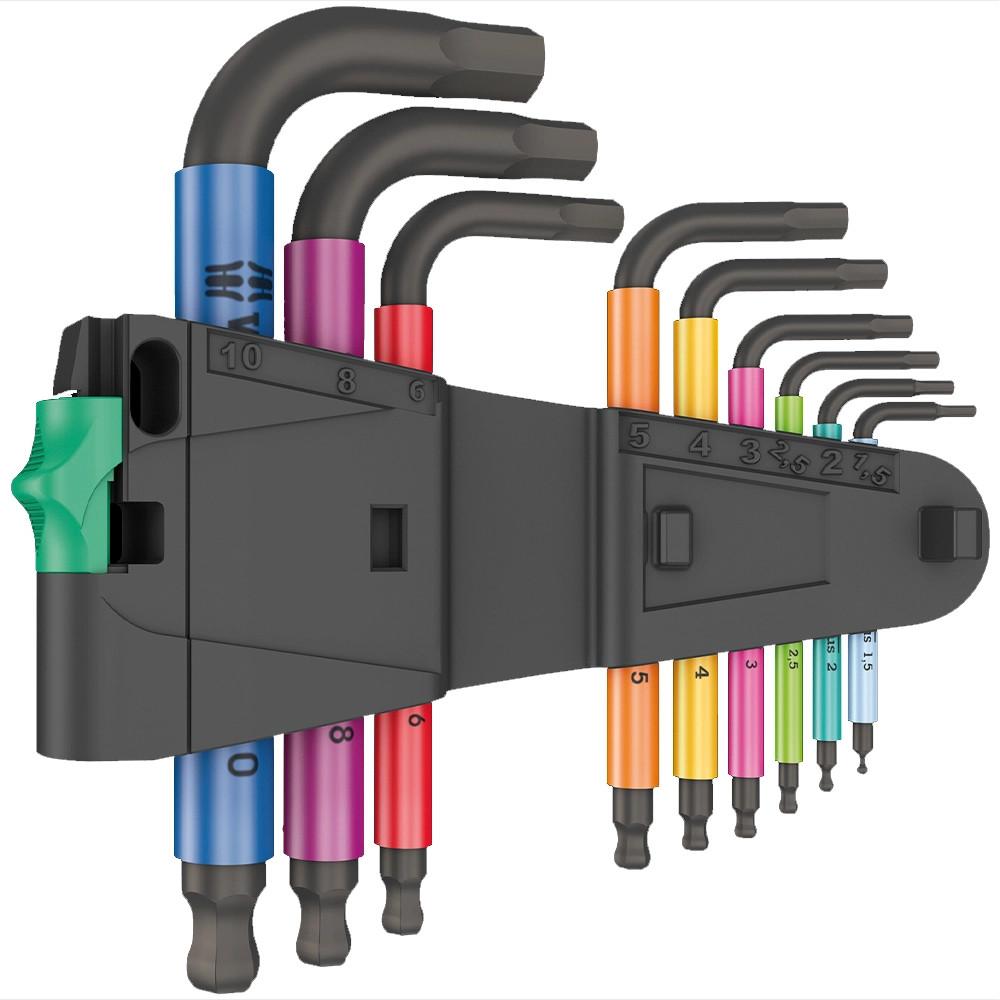 Juego de Llaves Hexagonales Métricas Wera 950/9 Hex-Plus Multicolour 1 BlackLaser | 9 Piezas
