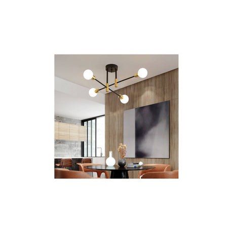 Lámpara de techo moderna de lujo para el hogar e27 cla181-4 negro oro. (OPENBOX)
