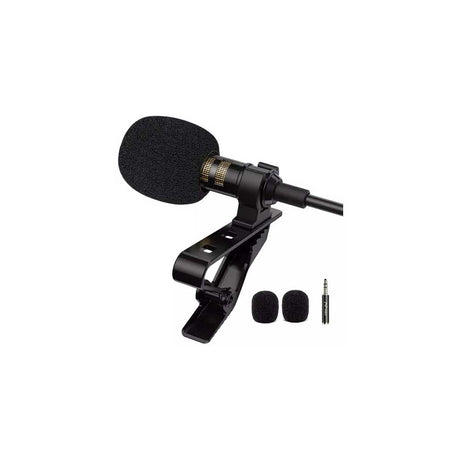 Micrófono profesional con solapa Pop Voice Pv510+ Lavalier, color negro
