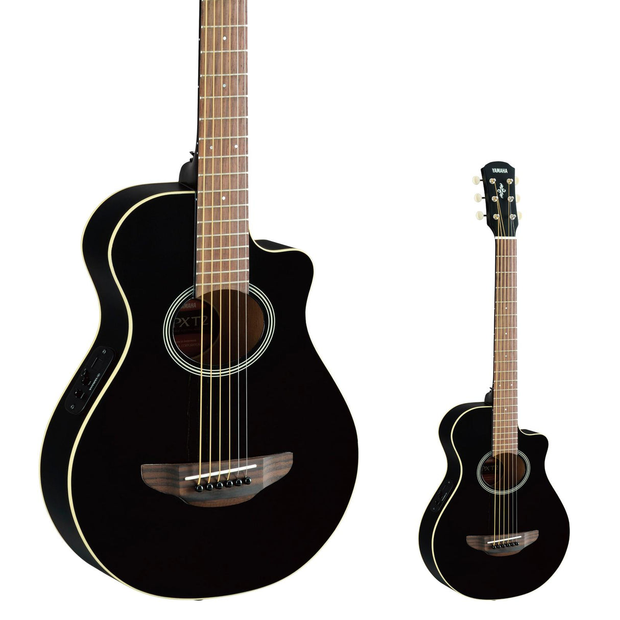 Guitarra Acústico-Eléctrica Yamaha APXT2 Negra | Mini Guitarra de Viaje | Con Corte | Incluye Funda