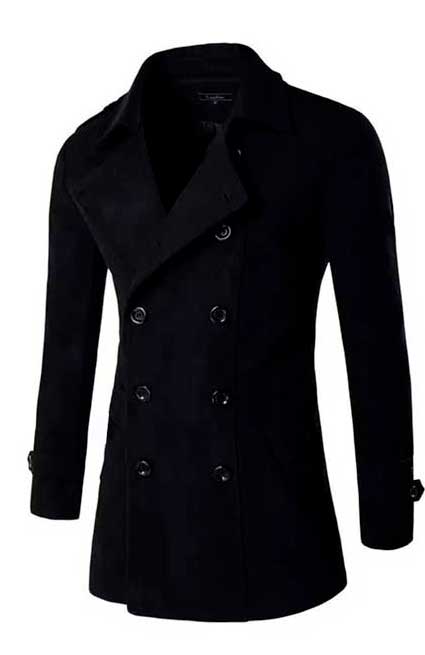 Chaquetón Clásico Para Hombre Cruzado lana sintetica