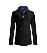 Abrigo Estilo Británico Hombre doble Informal Ajustado