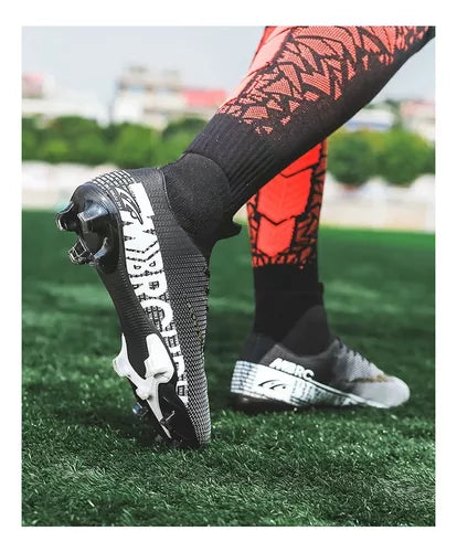 Zapatos de fútbol Turf negros para hombre, botas de fútbol de