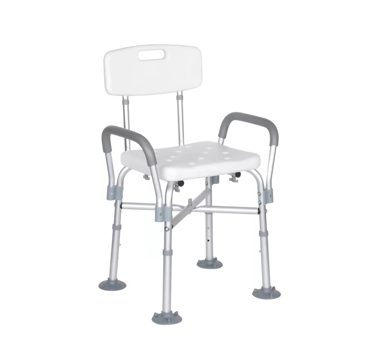 Silla De Ducha Para Baño Con Apoyabrazos Aluminio Portatil