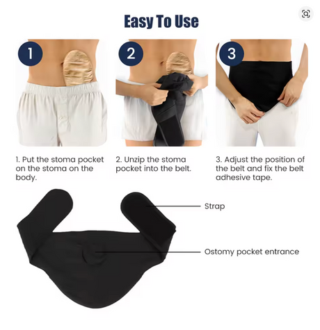Cinturón envolvente de ostomía transpirable, funda segura para bolsa de colostomía