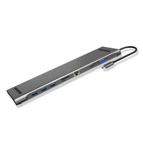 Hub USB-C JCPAL JCP6204 Ultra Slim Dock 10 Puertos Gris