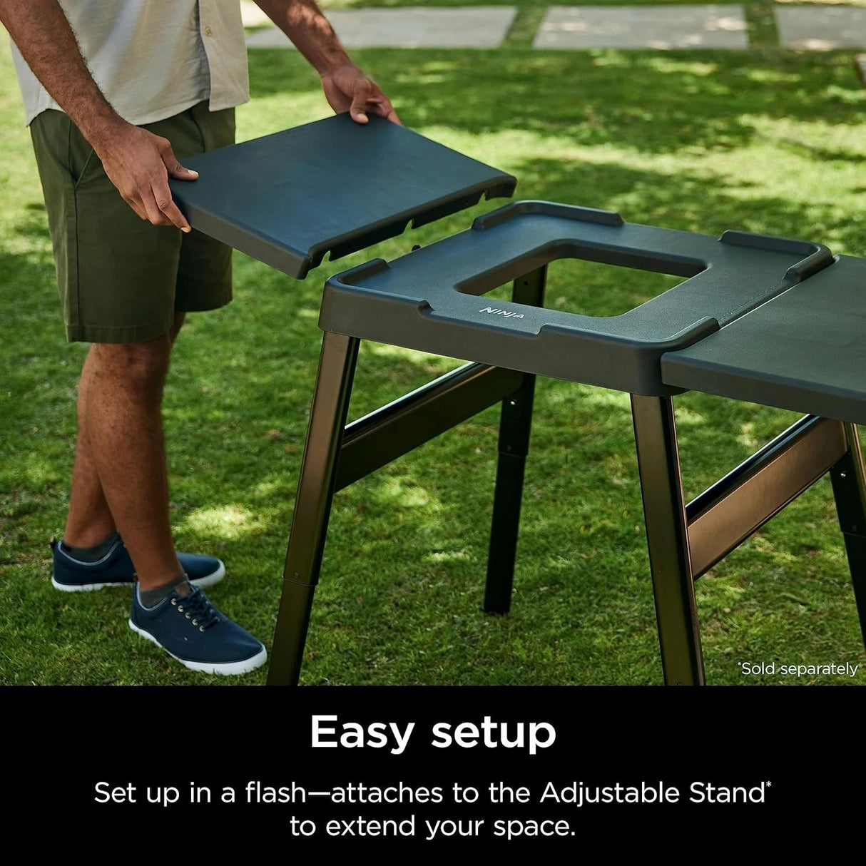 Mesa auxiliar plegable Ninja Woodfire 14,5 x 22 espacio de cocina extra al aire libre
