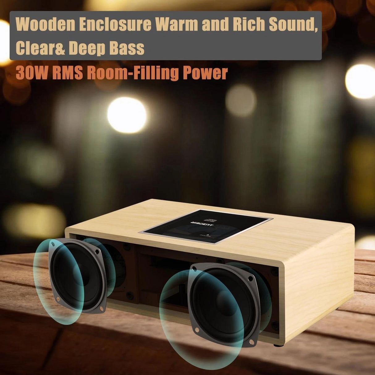 Nostálgico Sistema Estéreo Bluetooth para el Hogar, WISCENT Vintage Sistema Micro HiFi