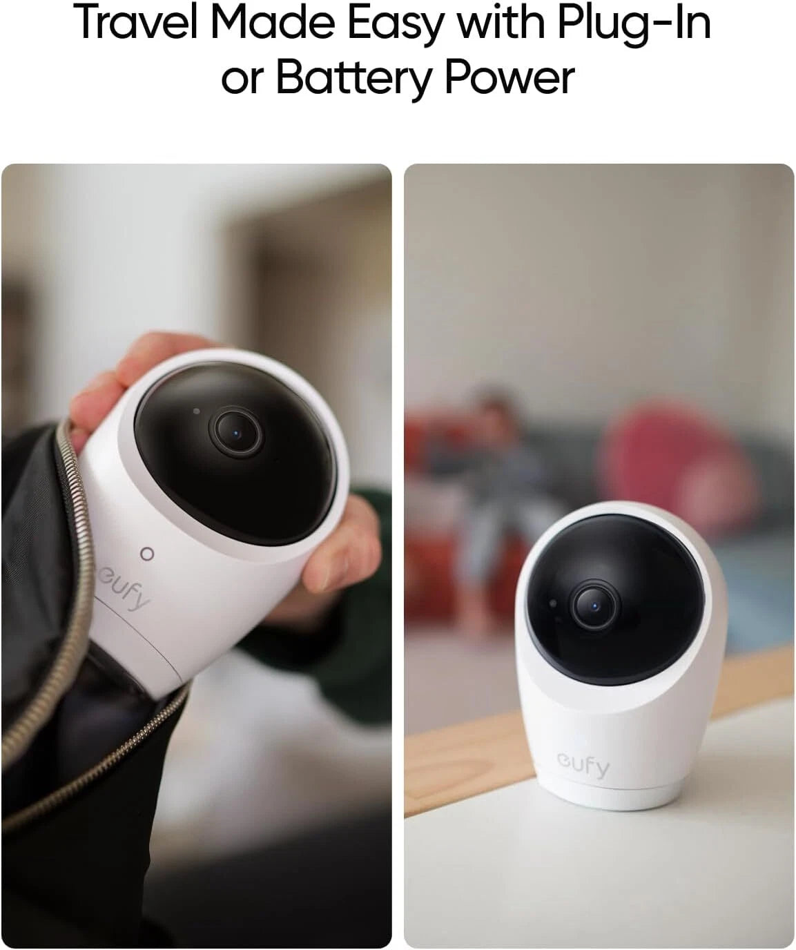 Eufy Baby Monitor E20 Cámara Complementaria (Accesorio) 2K HD Cámara Inalámbrica 4x Zoom Visión Nocturna ANR
