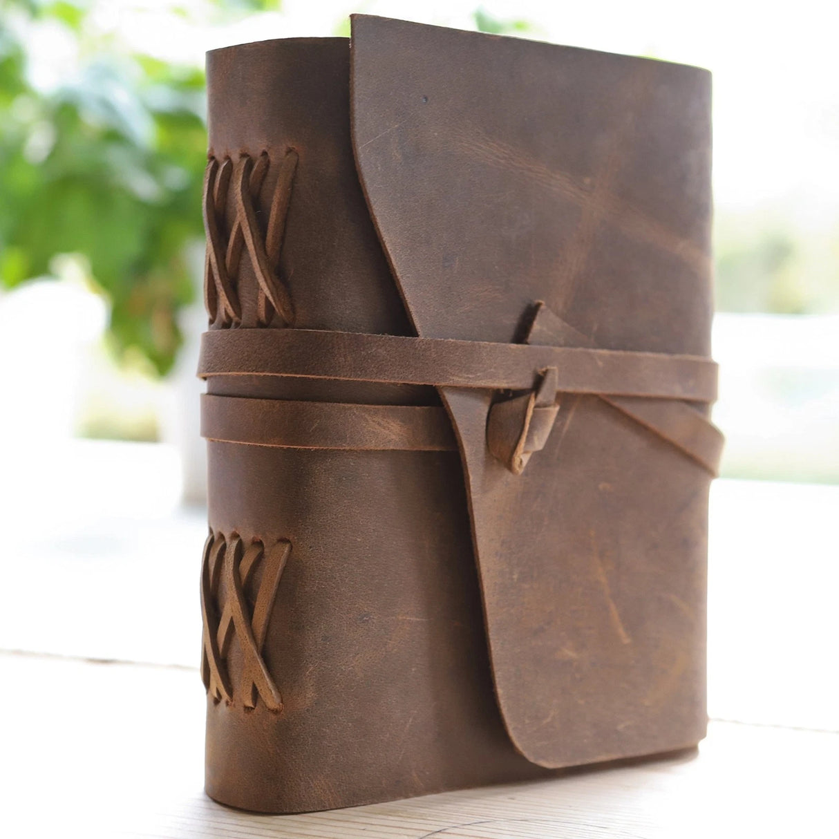 Cuaderno de cuero Moonster, bloc de notas vintage hecho a mano