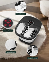 Masajeador de pies con calor, burbujas, rodillos Shiatsu, control remoto 120V