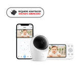 eufy Monitor Bebé E20, 2K, Pantalla 5" 720p, Wi-Fi Híbrido, Panorámica/Inclinable, Visión Nocturna-