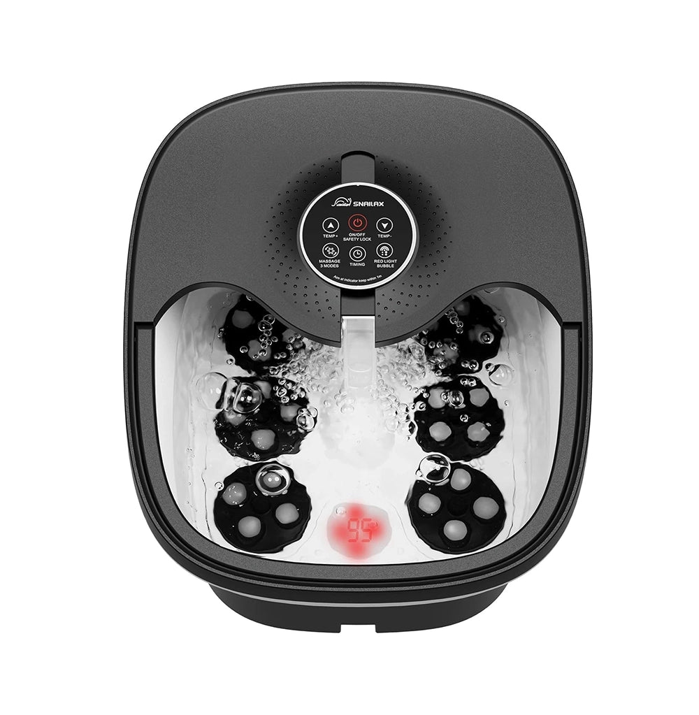 Masajeador de pies con calor, burbujas, rodillos Shiatsu, control remoto 120V