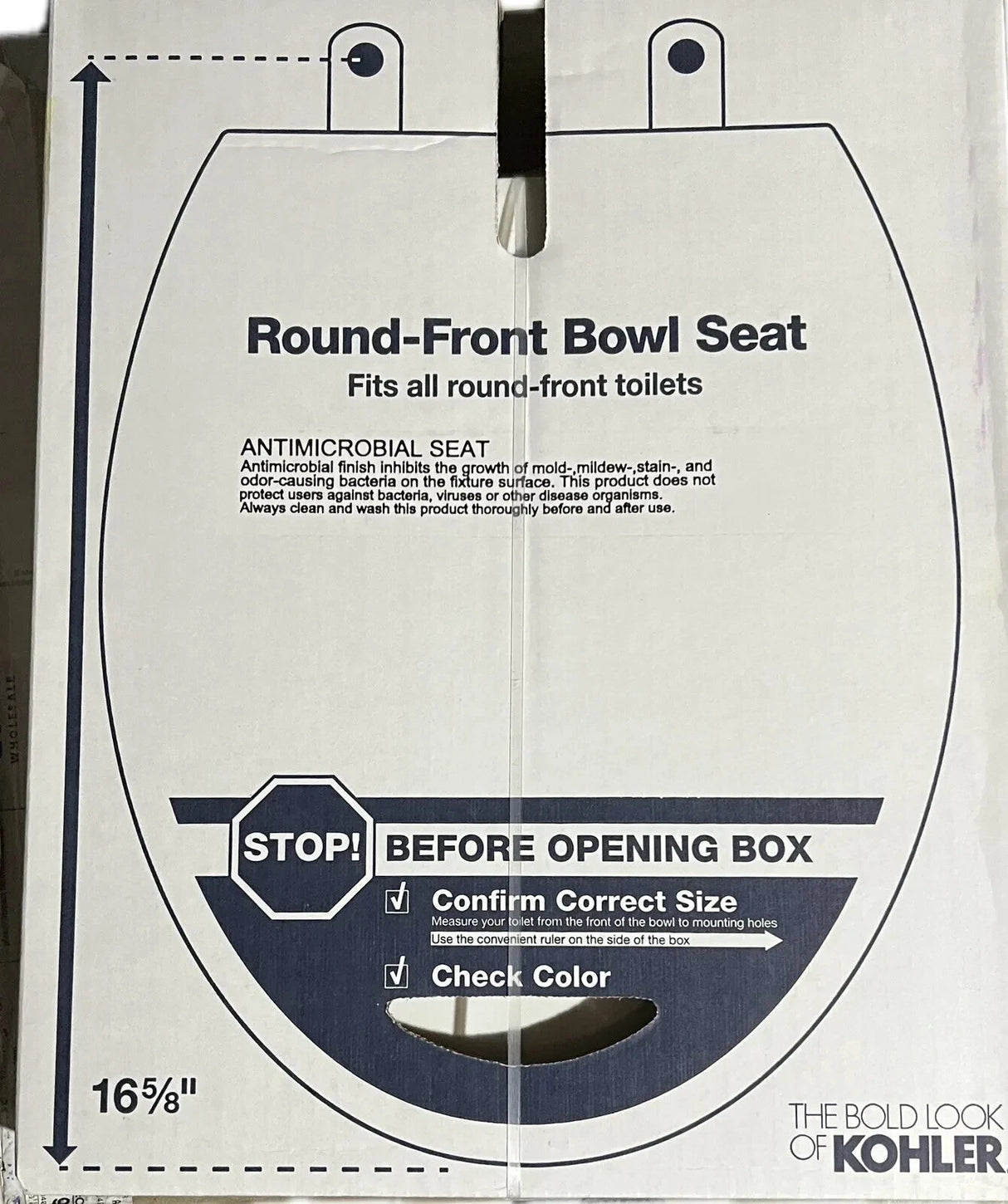 Kohler Tazón Delantero Redondo Toliet Seat 16 5/8" Blanco Antimicrobiano