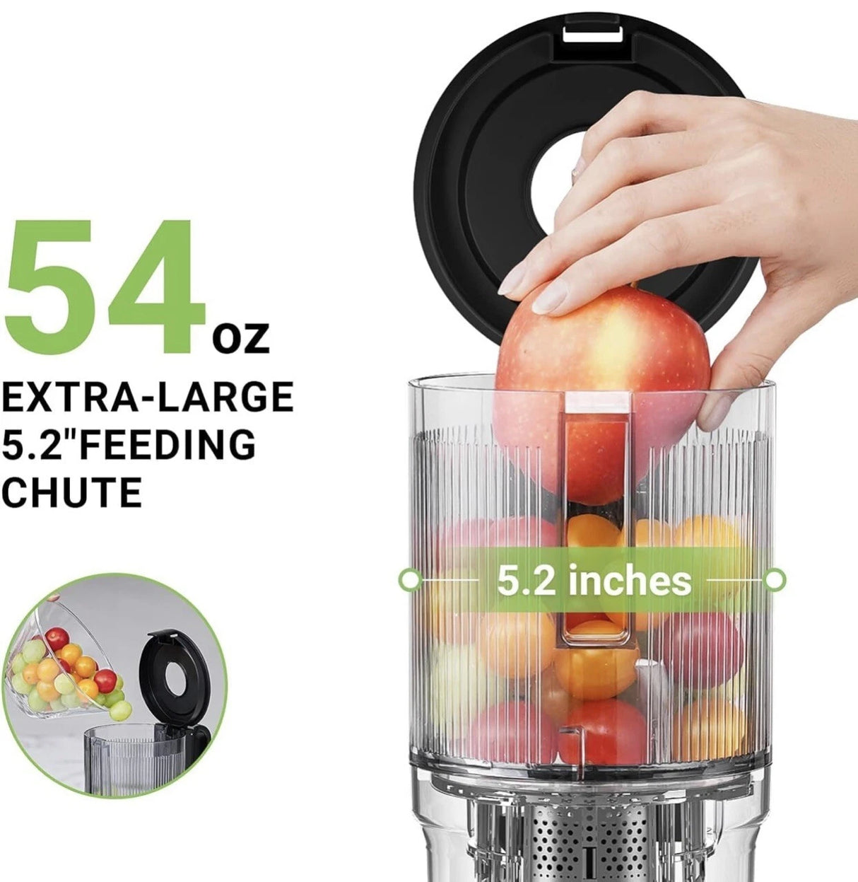 Exprimidor lento eléctrico con cable Amzchef ZM1902 plateado negro