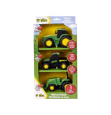 Juego de 3 mini vehículos agrícolas John Deere 2024 - tractores y caimanes