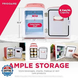 Mini refrigerador personal Frigidaire rojo, capacidad de 1 galón para seis latas