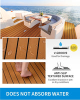 OCEANBROAD Suelo de Lancha Espuma EVA Autoadhesivo 1.21 mts. x 4.26 Mts. Imitación Teca Marina