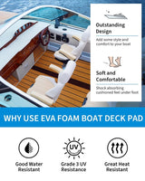 OCEANBROAD Suelo de Lancha Espuma EVA Autoadhesivo 1.21 mts. x 4.26 Mts. Imitación Teca Marina