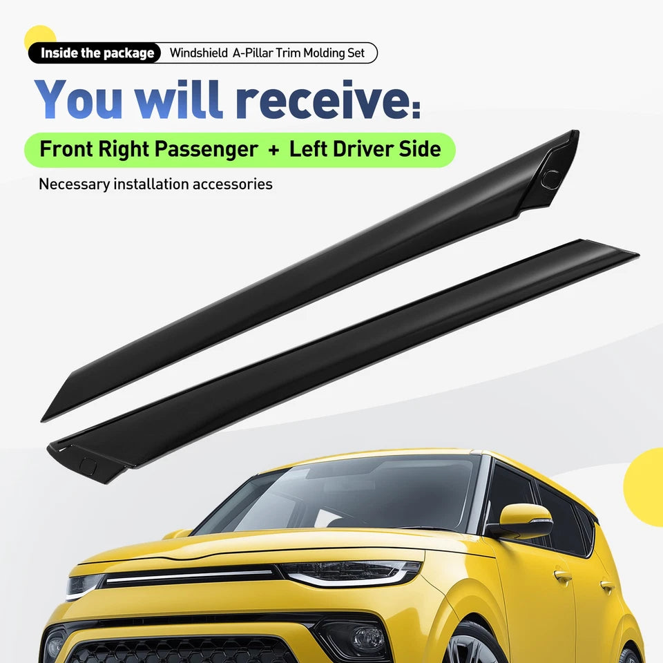 GuKucheen Molduras de Pilar A para Parabrisas Kia Soul 2014–2019 – Set de 2