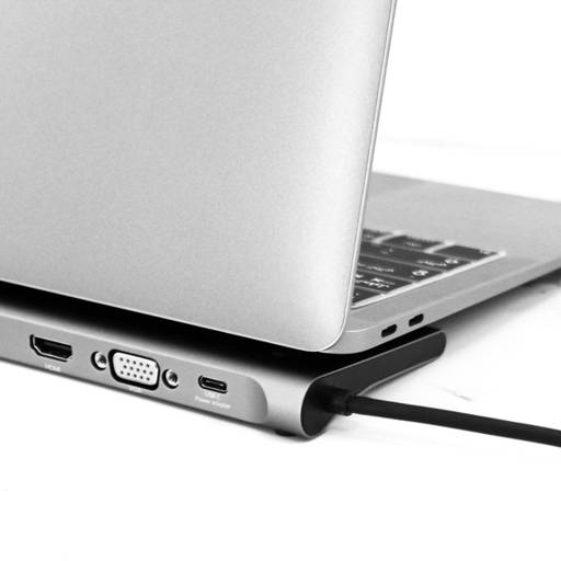 Hub USB-C JCPAL JCP6204 Ultra Slim Dock 10 Puertos Gris