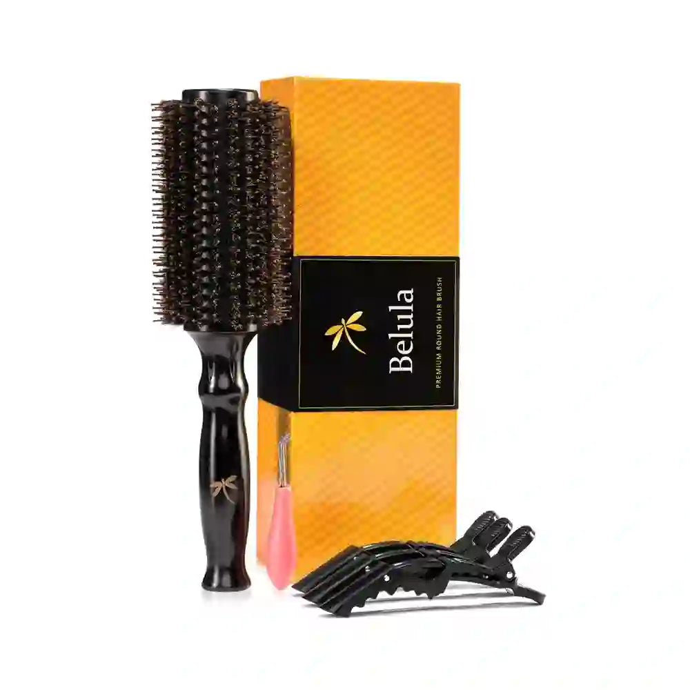 Belula Cepillo Redondo 2" con Cerdas de Jabalí para Brushing + Accesorios