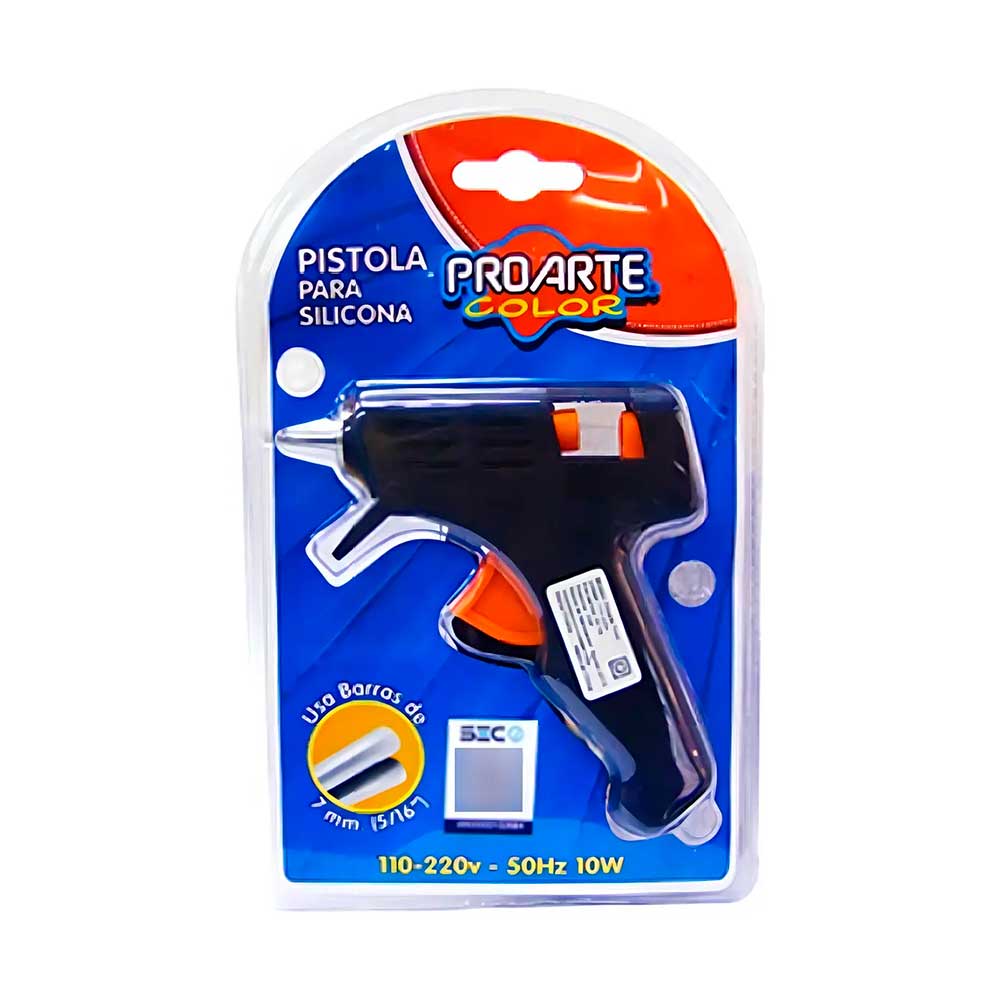 Pistola para Silicona Proarte 10W 110-220V Negra