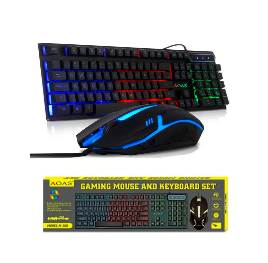 Teclado Mouse AOAS Gamer Black USB M-300