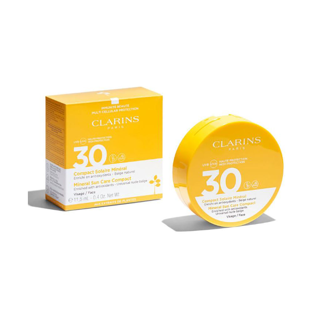 Clarins Mineral Sun Care Compact SPF 30 | Protector Solar Facial Mineral con Color | Universal Nude Beige | 11,5 ml