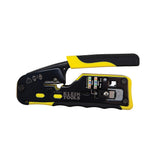 Klein Tools VDV226-110 Ponchadora, Pelacables y Cortacables con Matraca para Conectores Pass-Thru RJ45