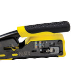 Klein Tools VDV226-110 Ponchadora, Pelacables y Cortacables con Matraca para Conectores Pass-Thru RJ45