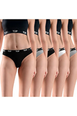 Pack 5 Colales con Elástico Mujer – Gris Liso