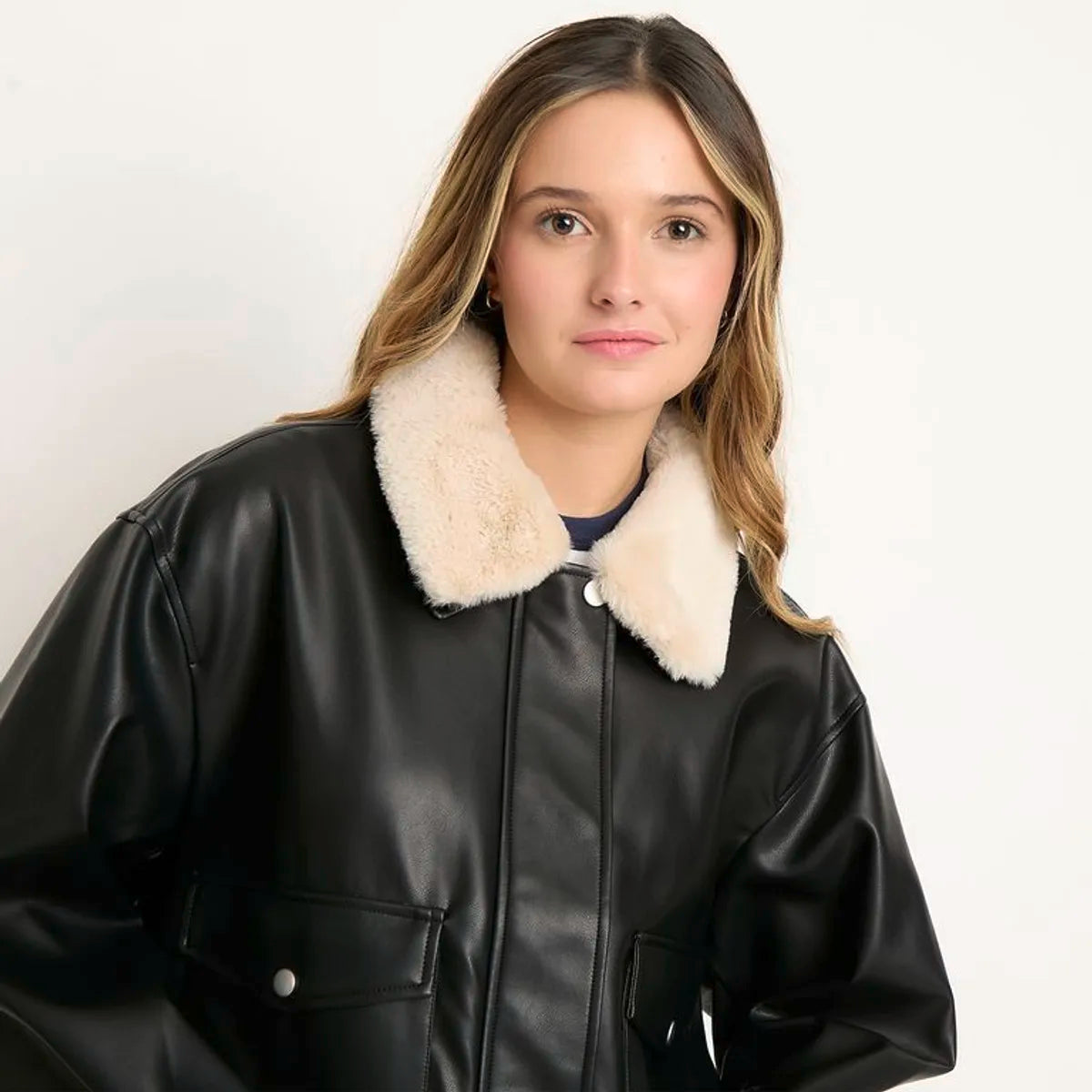 Chaqueta Efecto Cuero Mujer Sybilla | Negra | Nueva