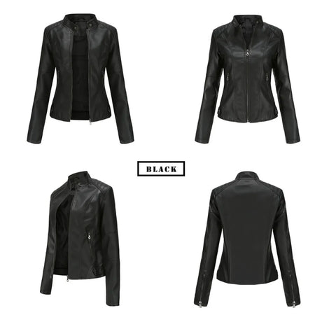 Chaqueta de Ecocuero Biker Slim Mujer | Estilo Motociclista Urbano Premium