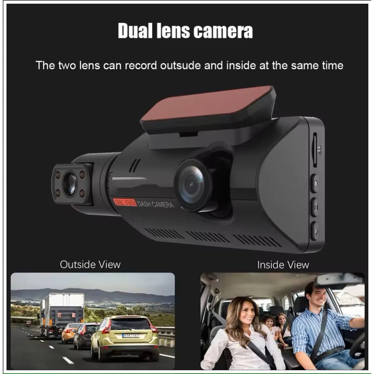 Dash Cam Modelo A68 Cámara Dual 1080P Amplio Ángulo de 150° Grabación Continua Sensor G