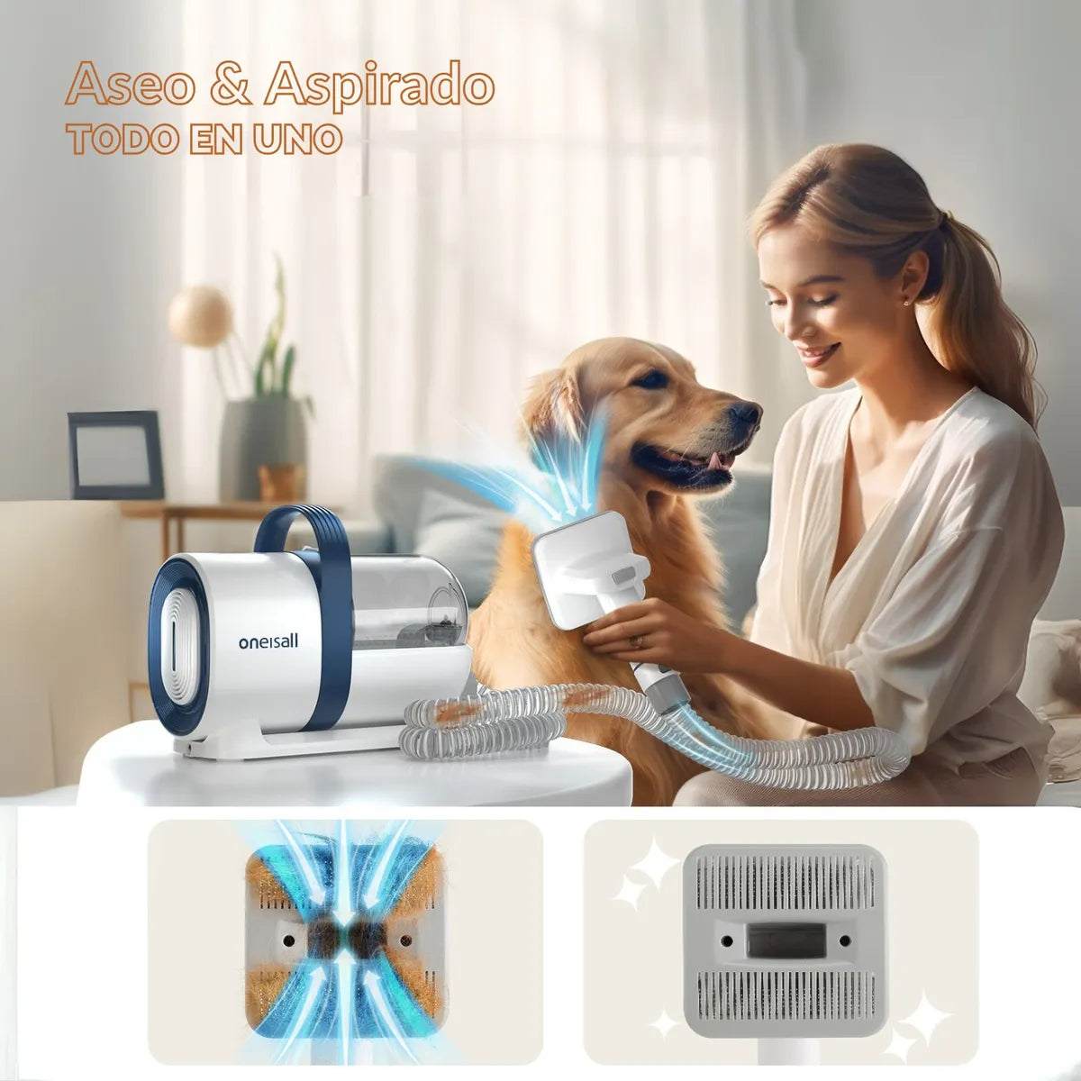 Aspiradora Oneisall Grooming Perros Gatos 7 en 1 (120V)