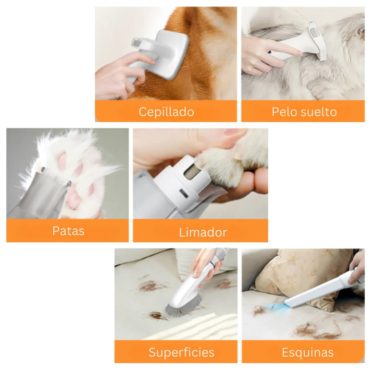 Aspiradora Oneisall Grooming Perros Gatos 7 en 1 (120V)