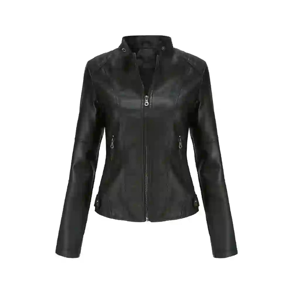 Chaqueta de Ecocuero Biker Slim Mujer | Estilo Motociclista Urbano Premium