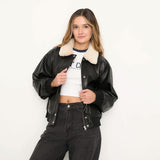 Chaqueta Efecto Cuero Mujer Sybilla | Negra | Nueva