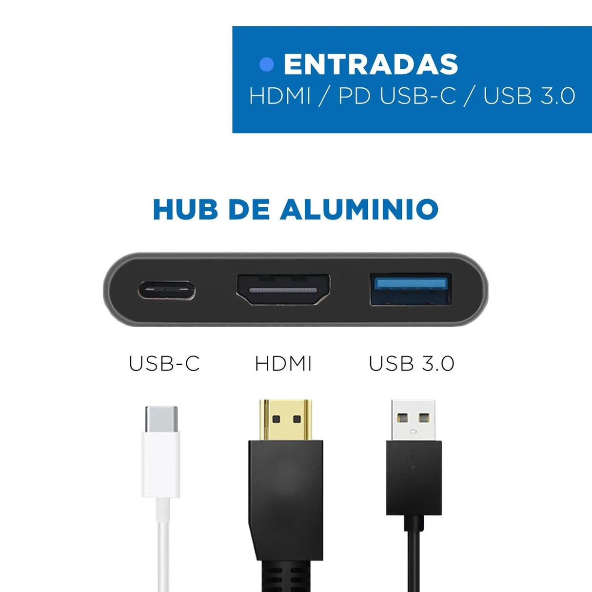 Hub Adaptador Usb Tipo C 3 En 1 Linkon Hdmi Para Mac Macbook