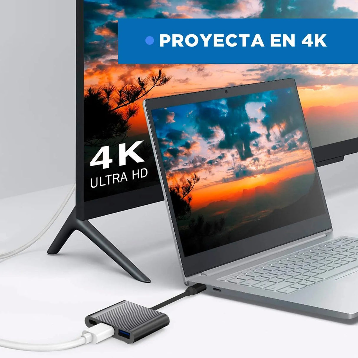 Hub Adaptador Usb Tipo C 3 En 1 Linkon Hdmi Para Mac Macbook