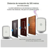 Timbre Inalámbrico Blanco Portátil Exterior Puerta Portero
