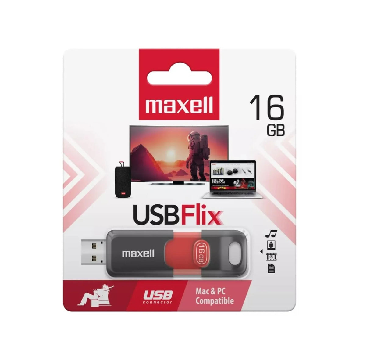 Pendrive Maxell Flix 16gb 2.0 rojo
