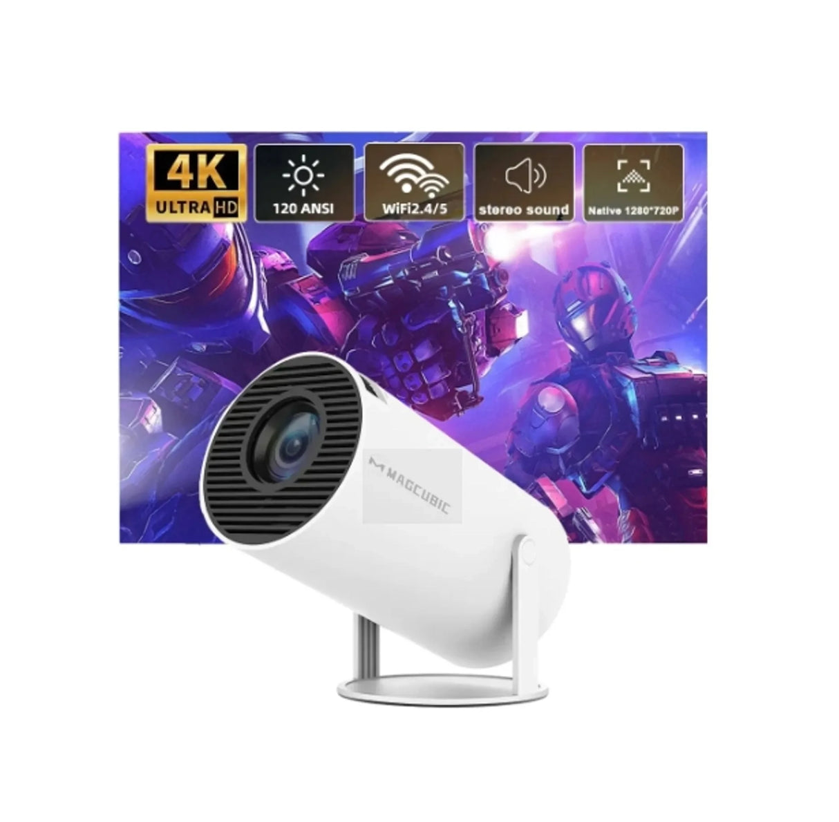 Proyector portátil HY300 Android 11 HD 4K Cine en casa