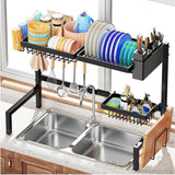 Escurridor Organizador Retráctil para Lavaplatos | 2 Niveles | Ajustable 62–100 cm | Negro