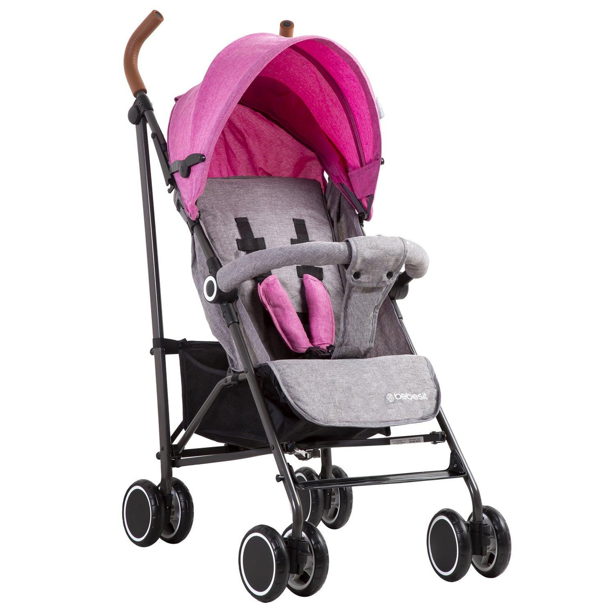 Coche Paraguas Bebesit Clap Melange Rosado | Plegado Ultra Compacto | Openbox