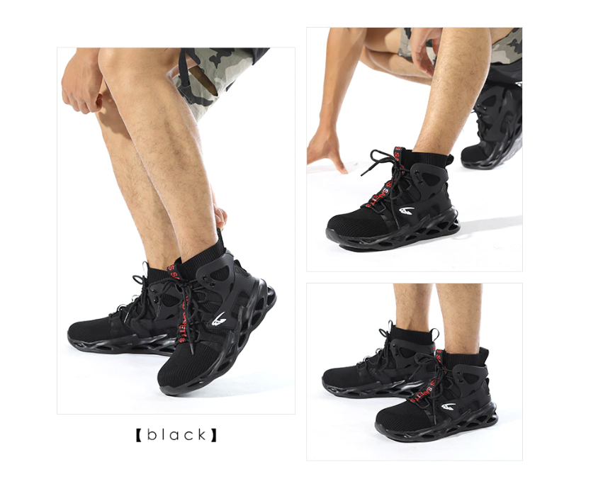Zapatos de seguridad negros transpirables de fierro – comprala.cl